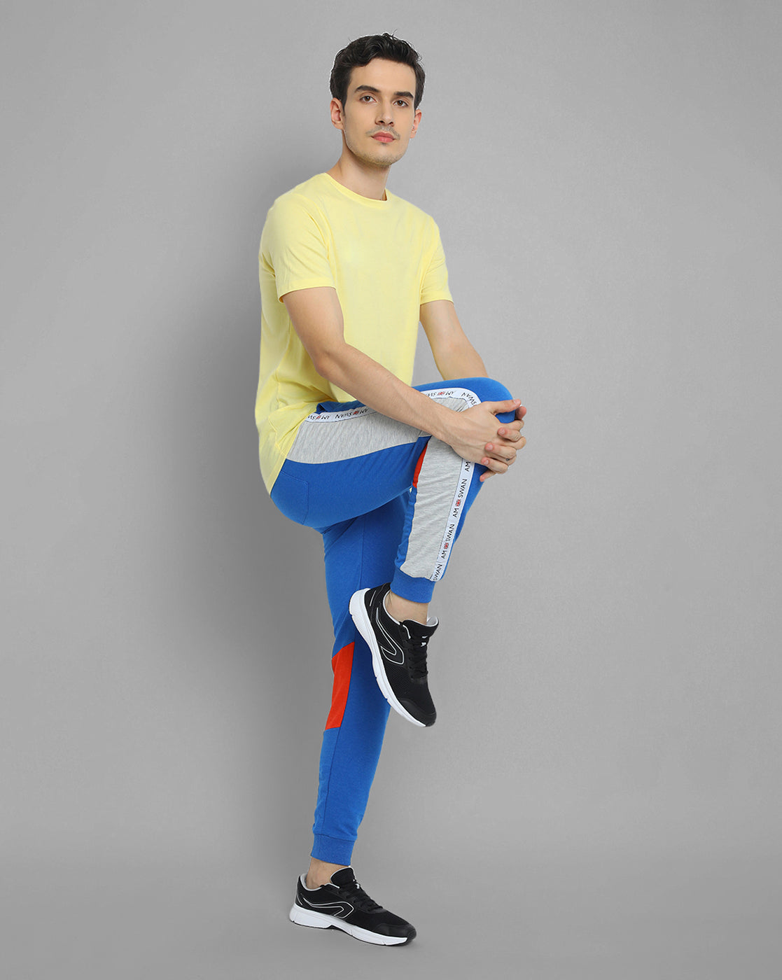 Mens Premium Cotton Colourblocked Track Pants