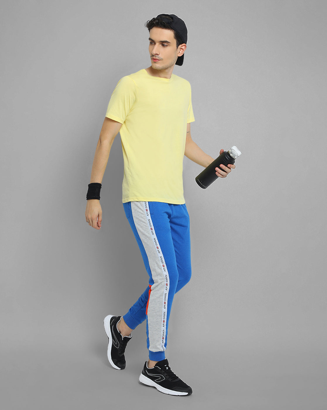 Mens Premium Cotton Colourblocked Track Pants