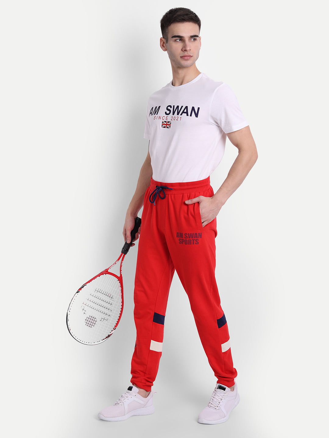 Mens Premium Cotton Printed Track Pants