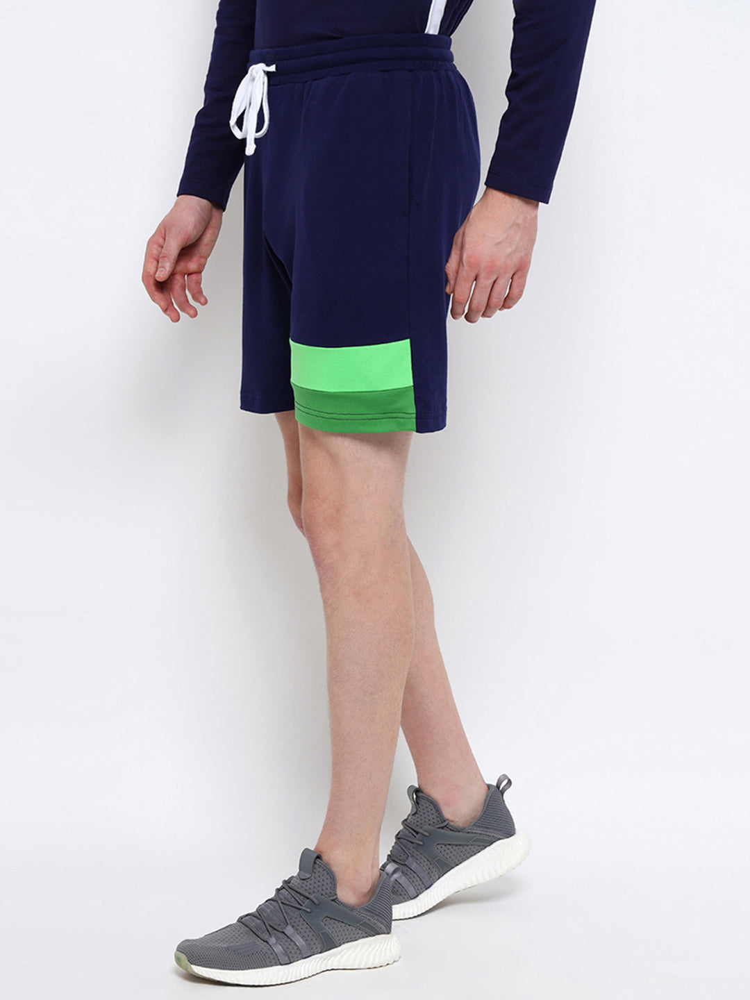 Mens Premium Cotton Colourblocked Printed Shorts