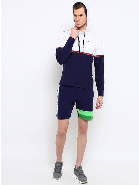 Mens Premium Cotton Colourblocked Printed Shorts