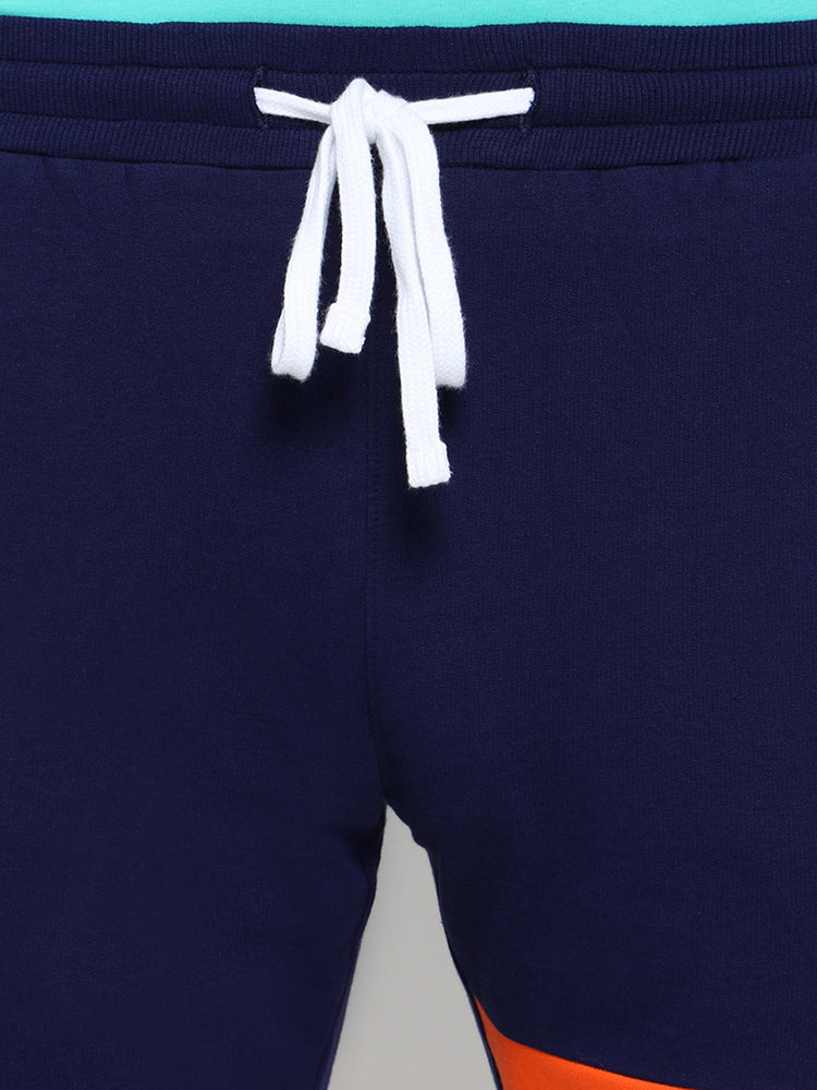 Mens Premium Cotton Colourblocked Printed Shorts