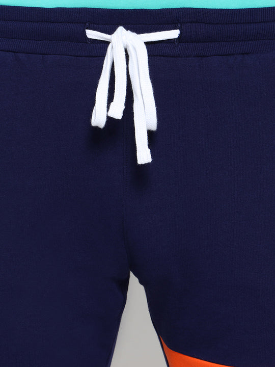 Mens Premium Cotton Colourblocked Printed Shorts