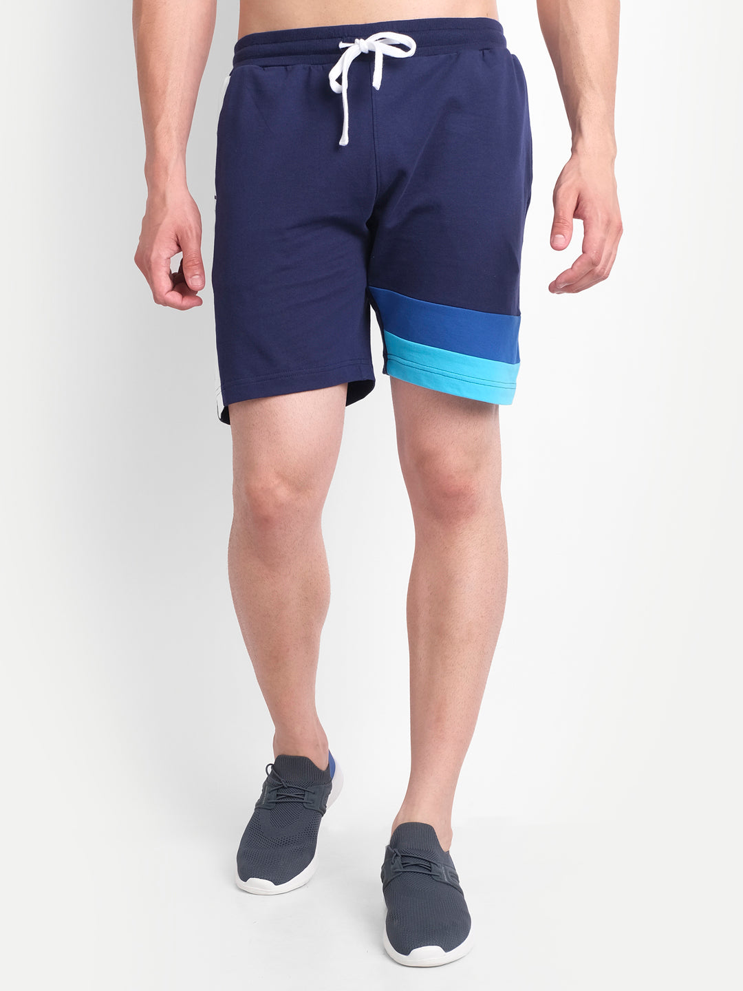Mens Premium Cotton Colourblocked Printed Shorts
