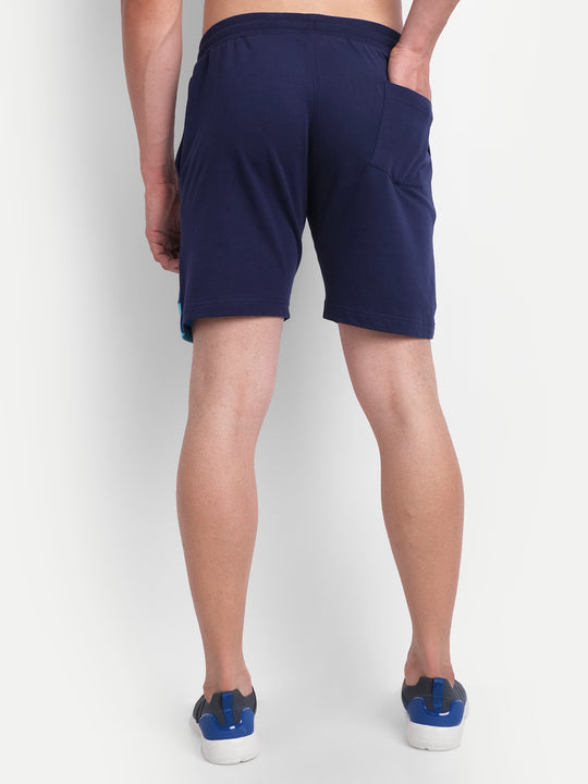Mens Premium Cotton Colourblocked Printed Shorts