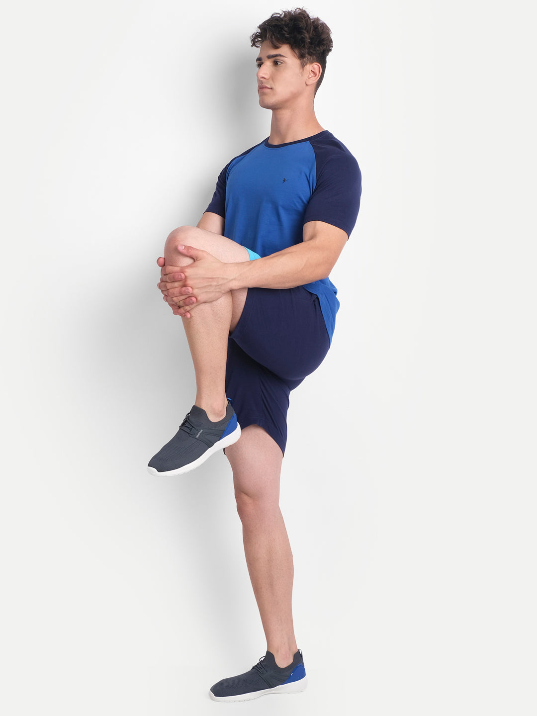 Mens Premium Cotton Colourblocked Printed Shorts