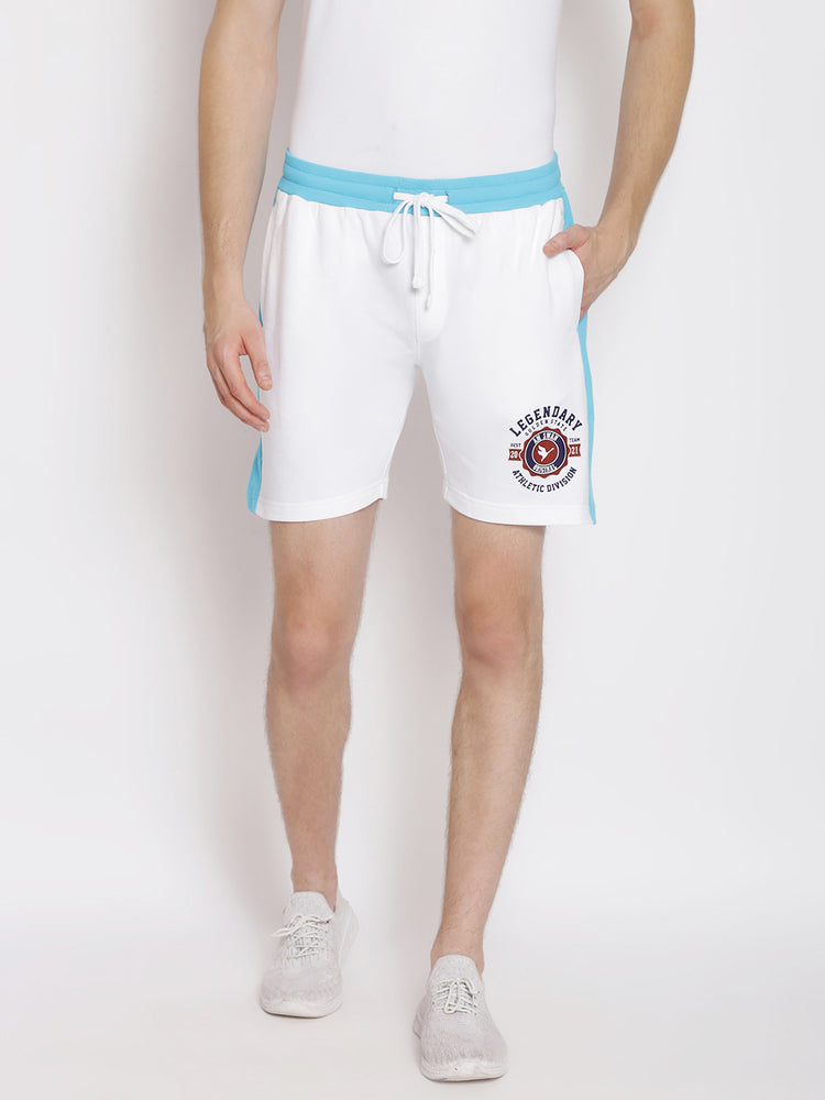 Mens Premium Cotton Colourblocked Printed Shorts