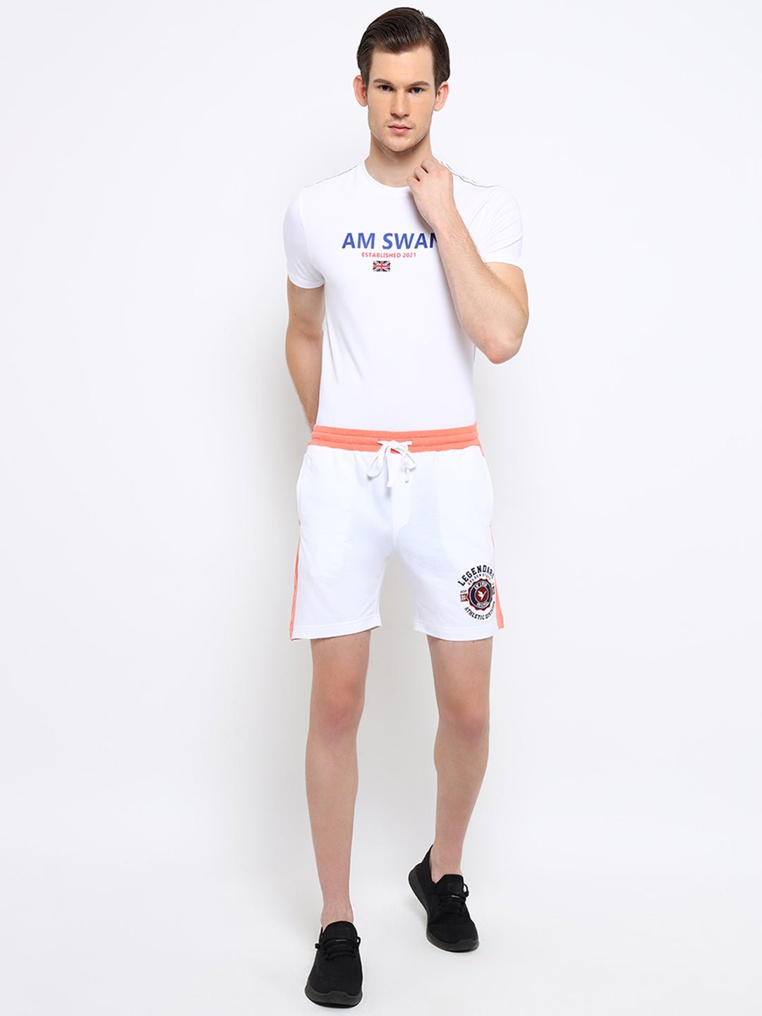 Mens Premium Cotton Colourblocked Printed Shorts