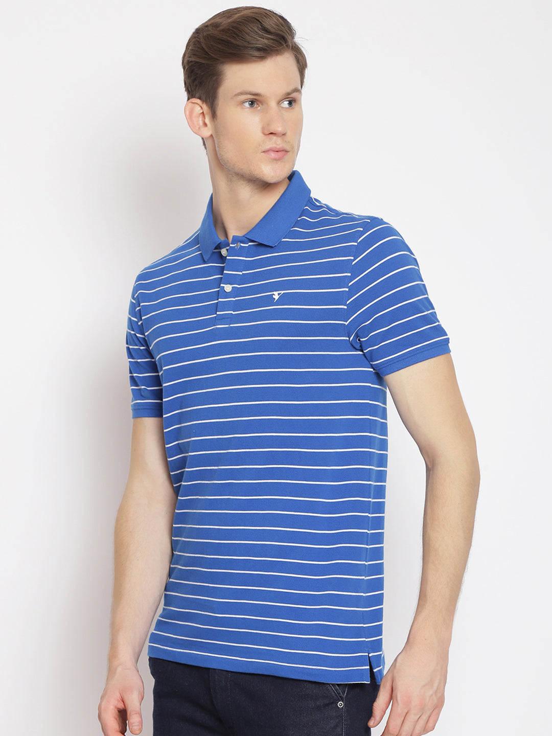 Premium Blue Striped Polo Tees
