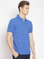 Premium Blue Striped Polo Tees