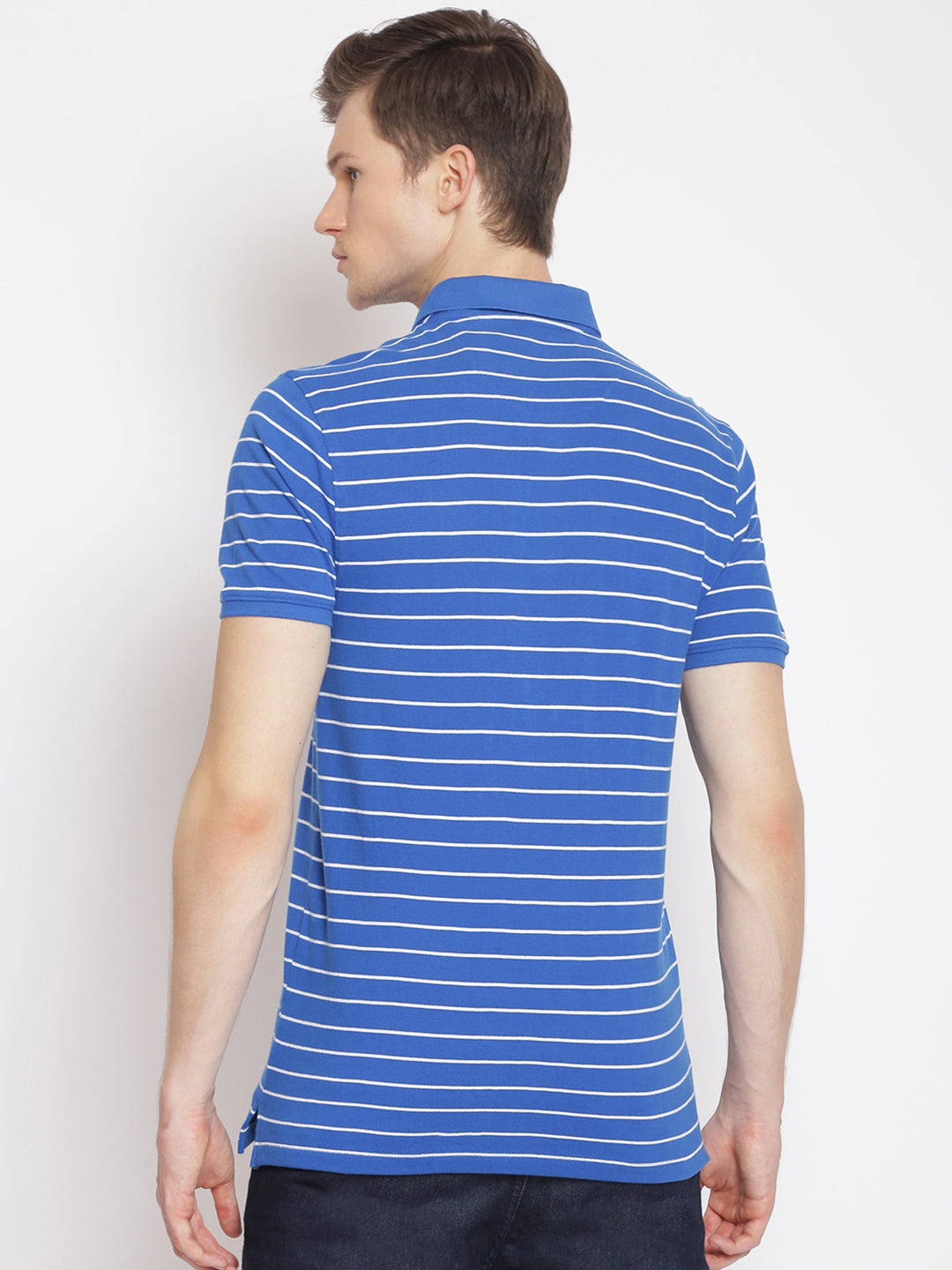 Premium Blue Striped Polo Tees