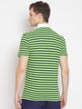 Premium Green Cotton Striped Half Sleeve Polo