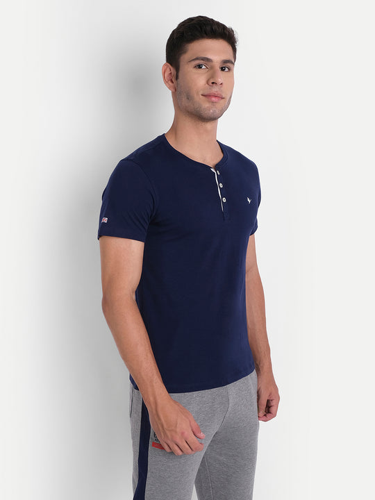 MENS PREMIUM COTTON HALF SLEEVE HENLEY T-SHIRTS