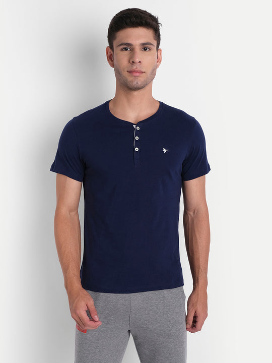MENS PREMIUM COTTON HALF SLEEVE HENLEY T-SHIRTS