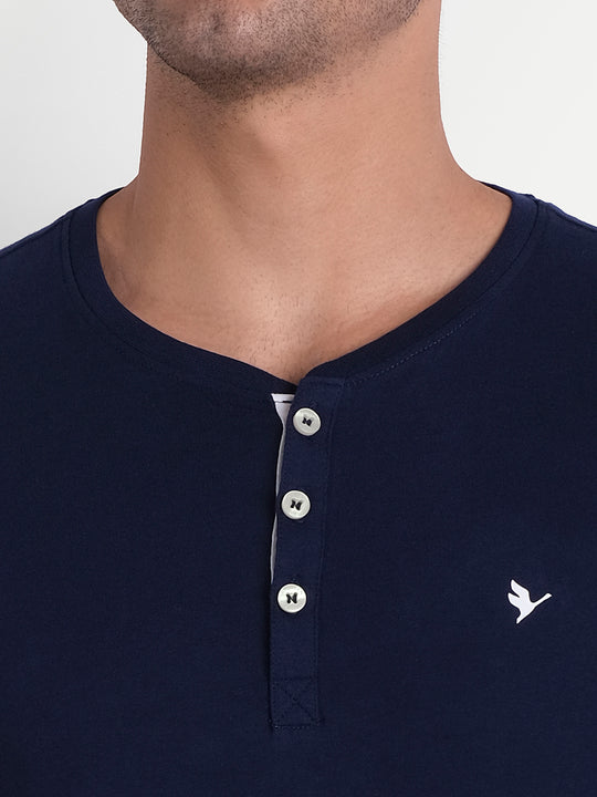 MENS PREMIUM COTTON HALF SLEEVE HENLEY T-SHIRTS