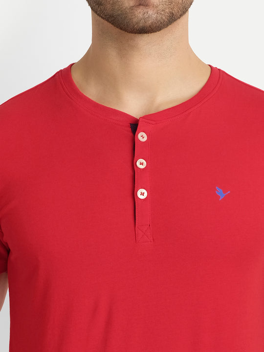 MENS PREMIUM COTTON HALF SLEEVE HENLEY T-SHIRTS