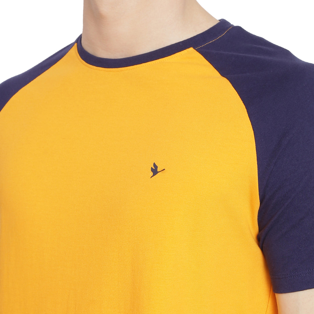 MENS PREMIUM COTTON RAGLAN HALF SLEEVE CREW NECK T-SHIRTS