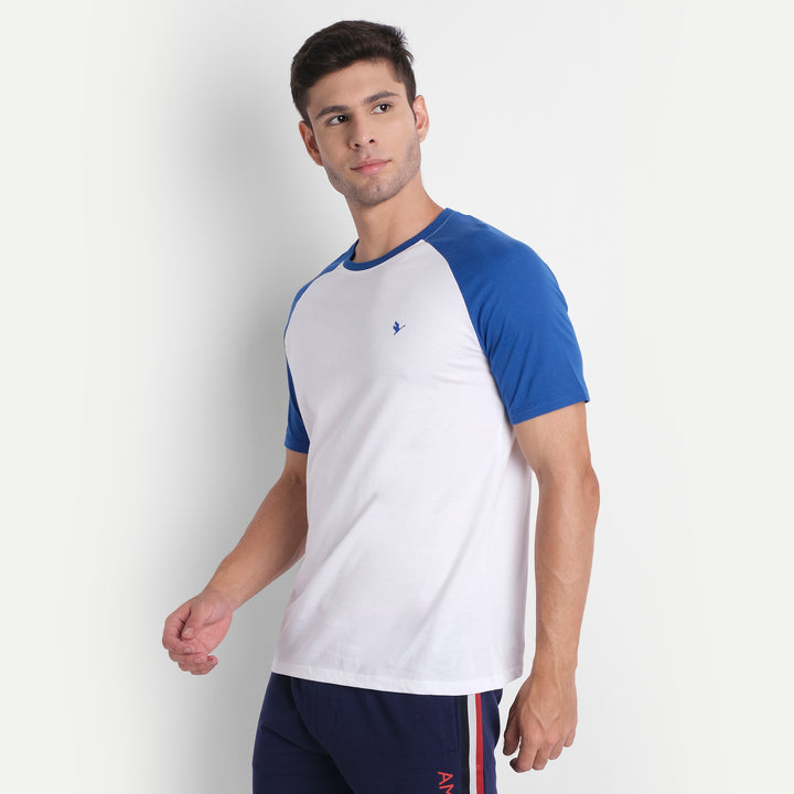 Mens Premium Cotton Reglan Half Sleeve Crew Neck T-Shirts