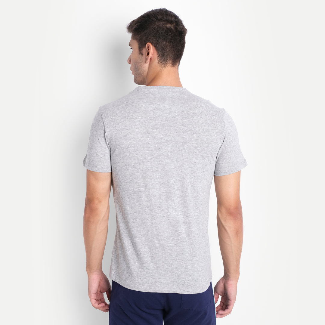 MENS PREMIUM COTTON COLOURBLOCK PRINTED HALF SLEEVE CREW NECK T-SHIRTS