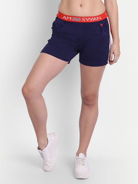 WOMENS PREMIUM RED COTTON LYCRA SMART FIT SHORTS
