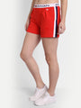 WOMENS PREMIUM RED COTTON LYCRA SMART FIT SHORTS