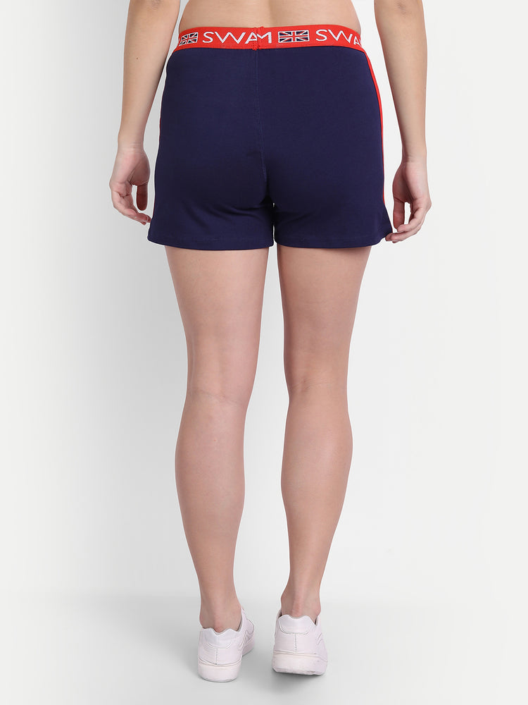 WOMENS PREMIUM RED COTTON LYCRA SMART FIT SHORTS