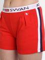 WOMENS PREMIUM RED COTTON LYCRA SMART FIT SHORTS