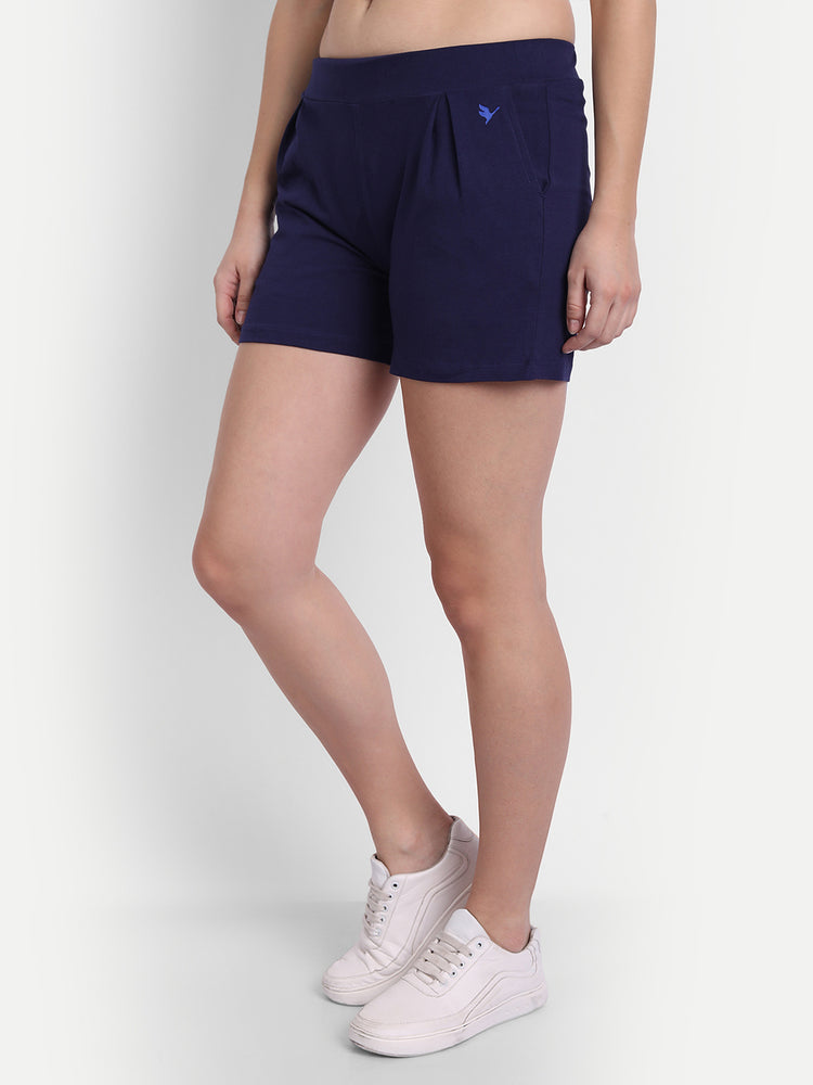 WOMENS PREMIUM COTTON LYCRA SMART FIT WAISTBAND PRINTED SHORTS