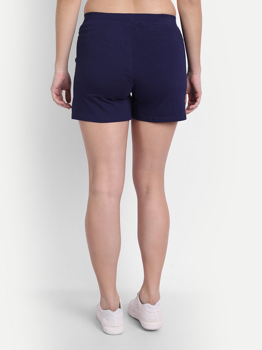 WOMENS PREMIUM COTTON LYCRA SMART FIT WAISTBAND PRINTED SHORTS