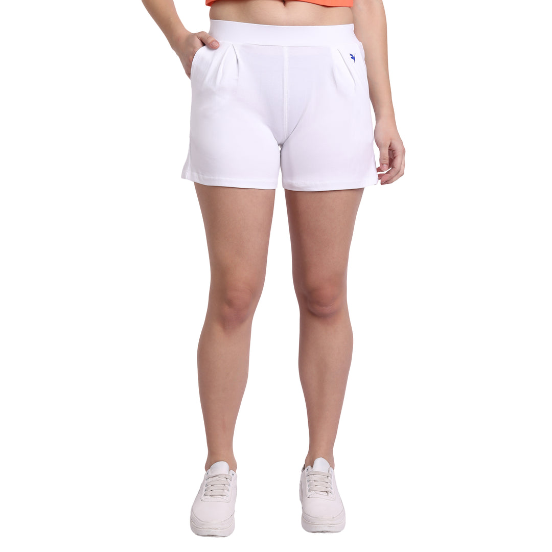 WOMENS PREMIUM COTTON LYCRA SMART FIT WAISTBAND PRINTED SHORTS