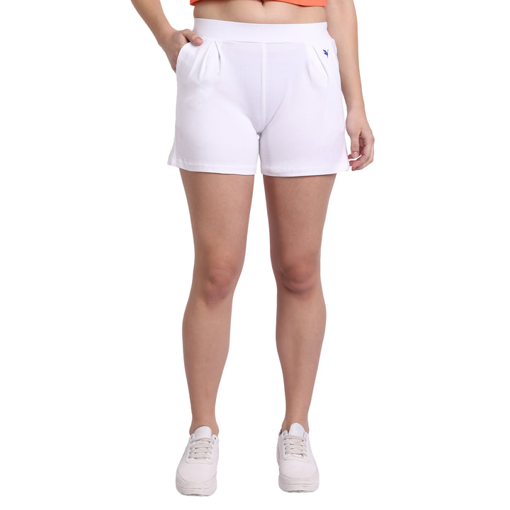 WOMENS PREMIUM COTTON LYCRA SMART FIT WAISTBAND PRINTED SHORTS