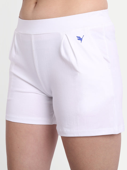 WOMENS PREMIUM COTTON LYCRA SMART FIT WAISTBAND PRINTED SHORTS