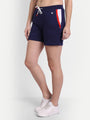 WOMENS PREMIUM NAVY COTTON LYCRA SMART FIT SHORTS