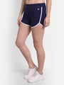 WOMENS PREMIUM NAVY COTTON LYCRA SMART FIT ELASTICATED SHORTS