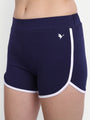 WOMENS PREMIUM NAVY COTTON LYCRA SMART FIT ELASTICATED SHORTS