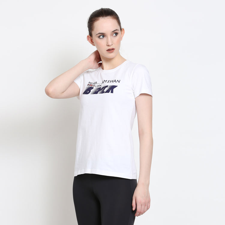 Women'S Premium Cotton Lycra Smart Fit Half Sleeve Printed Tee