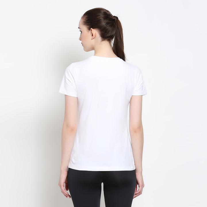 Women'S Premium Cotton Lycra Smart Fit Half Sleeve Printed Tee