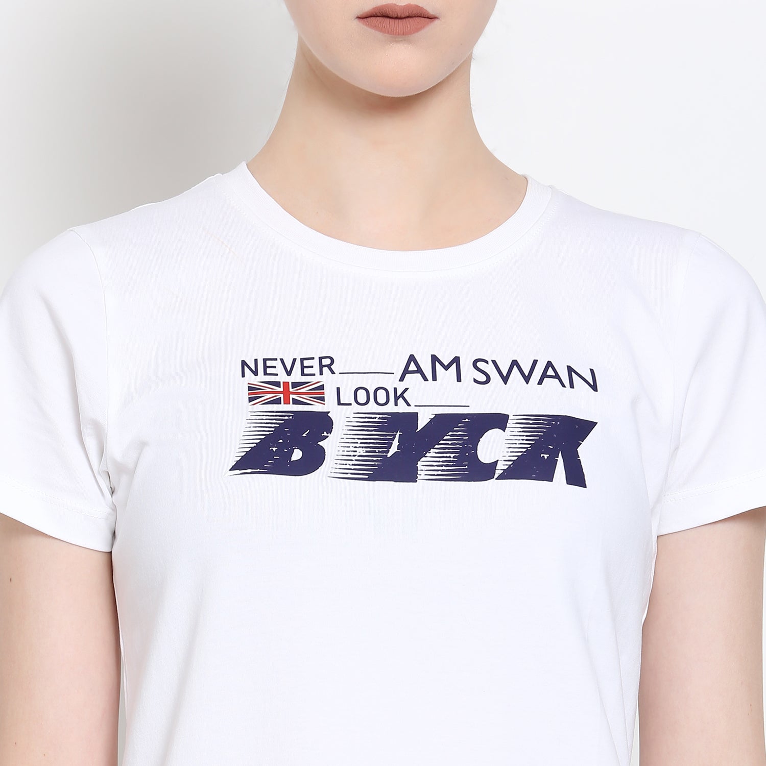 Women'S Premium Cotton Lycra Smart Fit Half Sleeve Printed Tee