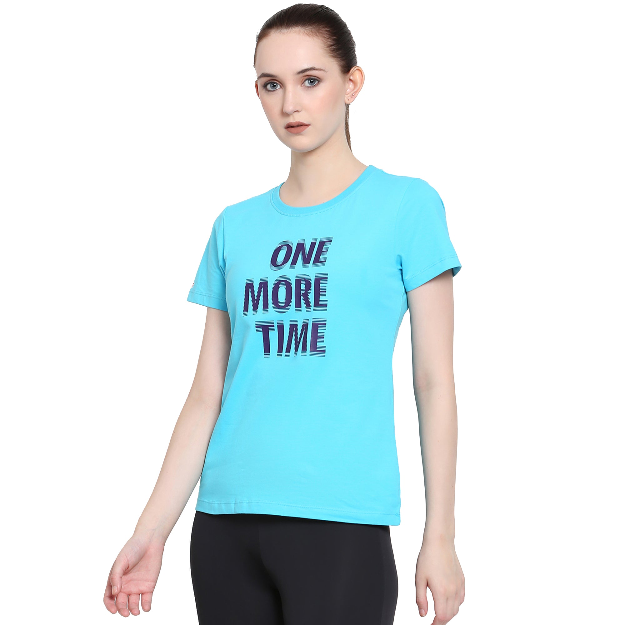 Women'S Premium Cotton Lycra Smart Fit Half-Sleeve Printed Tee
