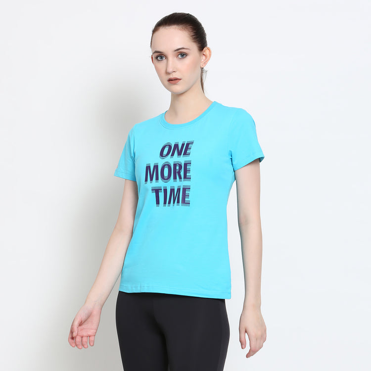 Women'S Premium Cotton Lycra Smart Fit Half-Sleeve Printed Tee