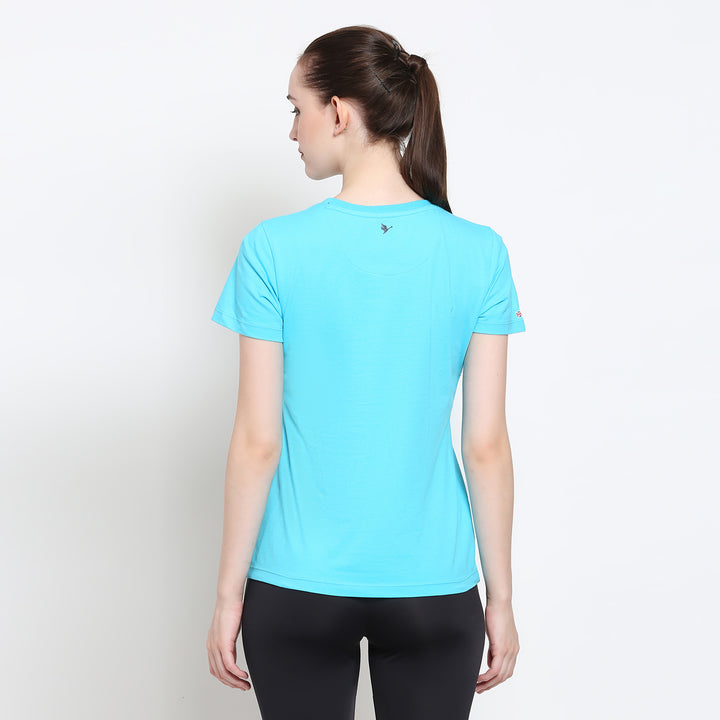 Women'S Premium Cotton Lycra Smart Fit Half-Sleeve Printed Tee