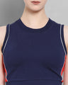 Womens Premium Cotton Lycra Smart Fit Sleeveless High Neck Top