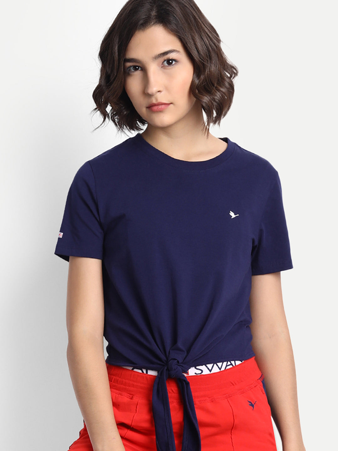 Women'S Premium Cotton Lycra Smart Fit Half Sleeve High Neck T-Shirts