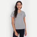 Women'S Premium Cotton Lycra Smart Fit Half Sleeve Solid V-Neck T-Shirts