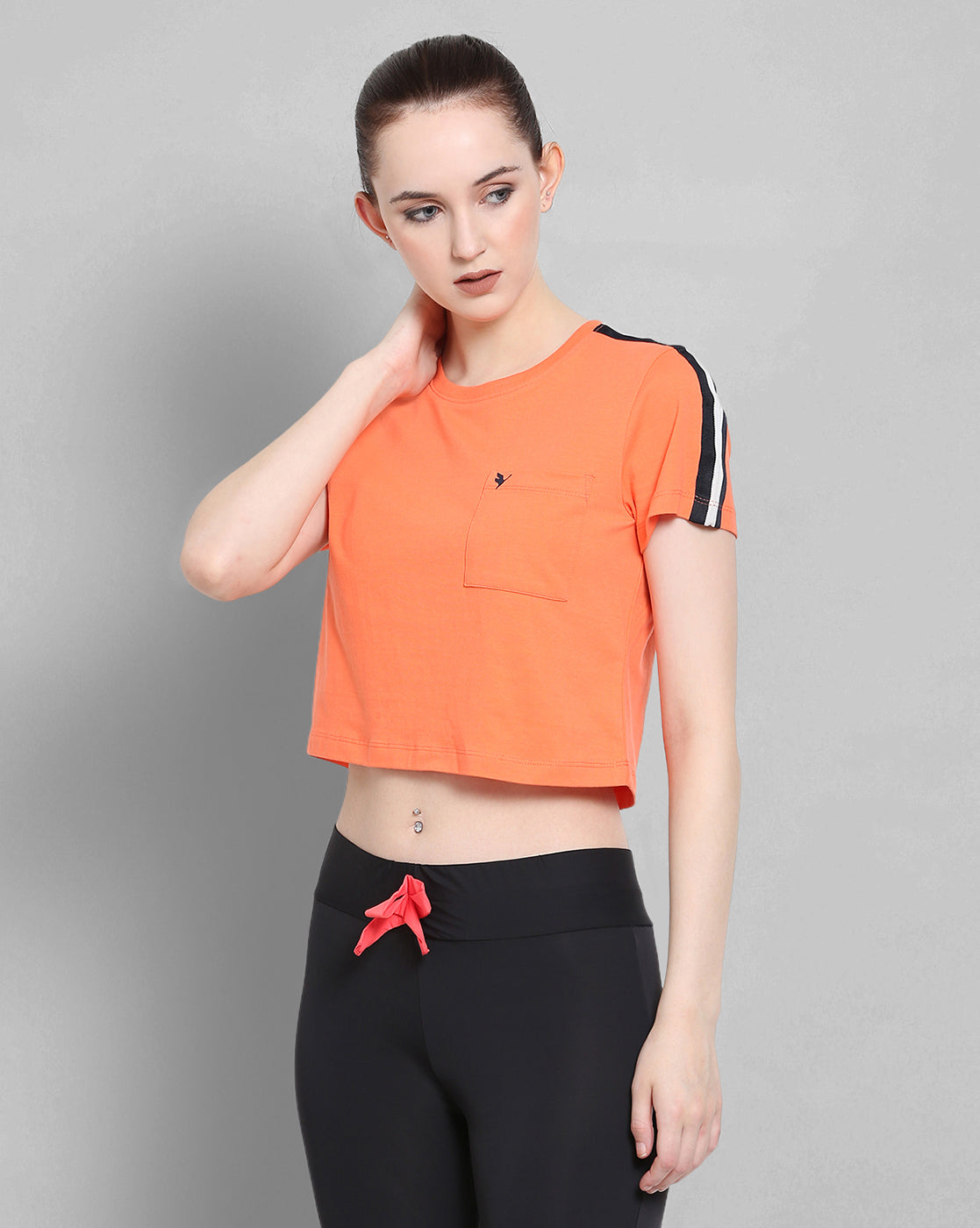 Womens Premium Cotton Lycra Smart Fit 3/4 Sleeve Solid T-Shirts