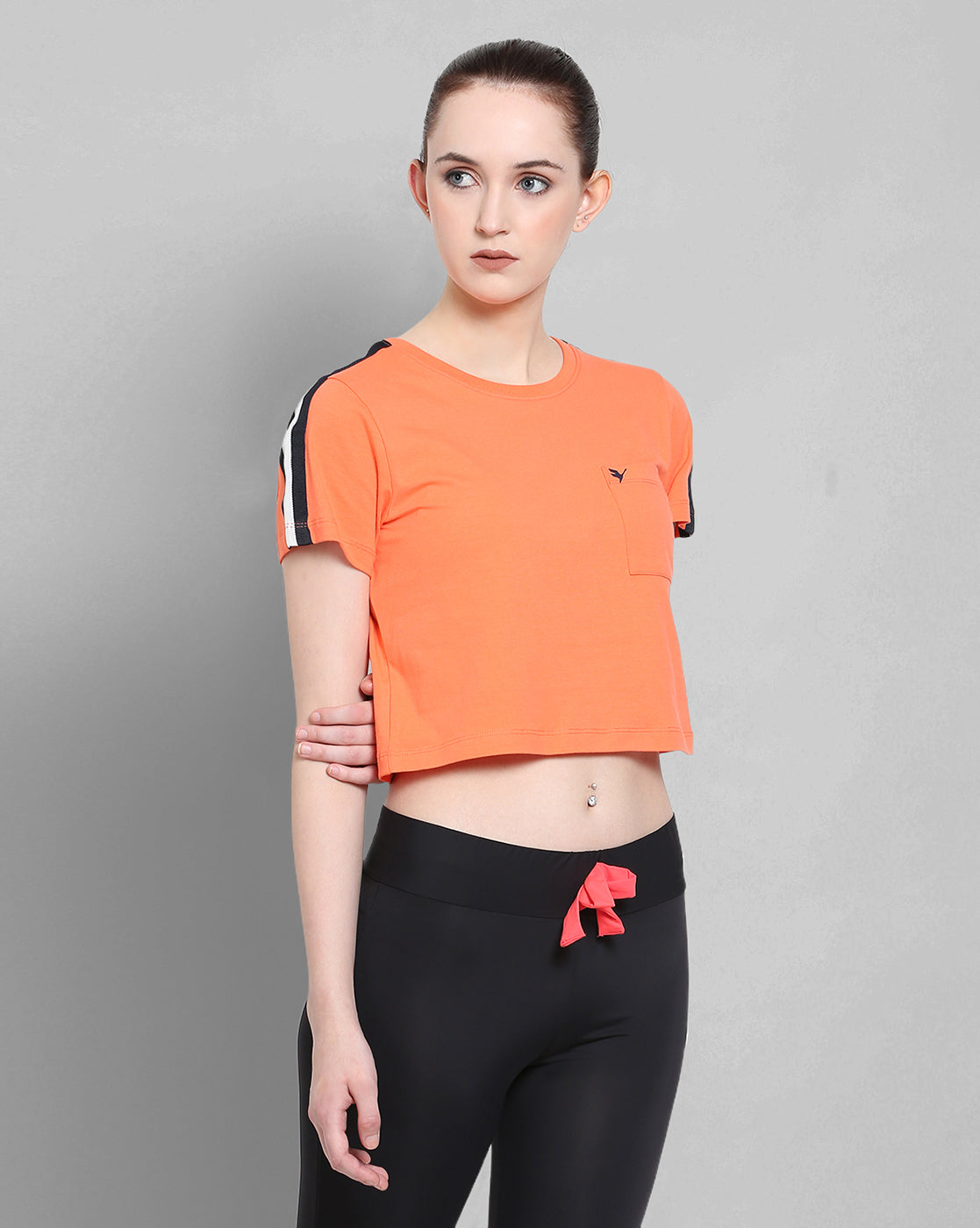 Womens Premium Cotton Lycra Smart Fit 3/4 Sleeve Solid T-Shirts