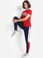 Womens Premium Cotton Printed Colourblocked Track Pants