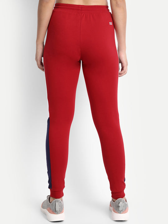 Womens Premium Cotton Printed Colourblocked Track Pants