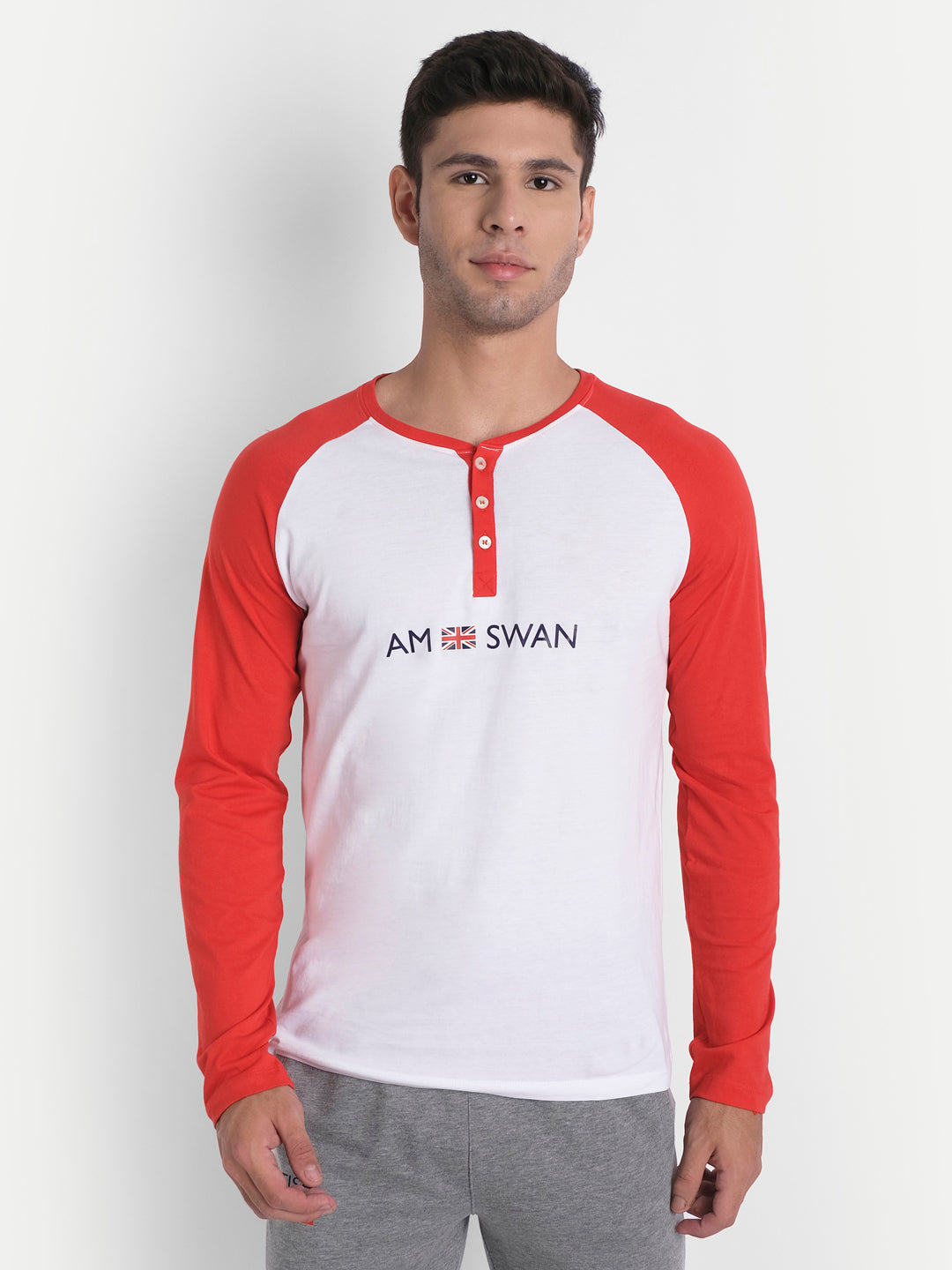 MENS PREMIUM COTTON PRINTED FULL SLEEVE HENLEY T-SHIRTS