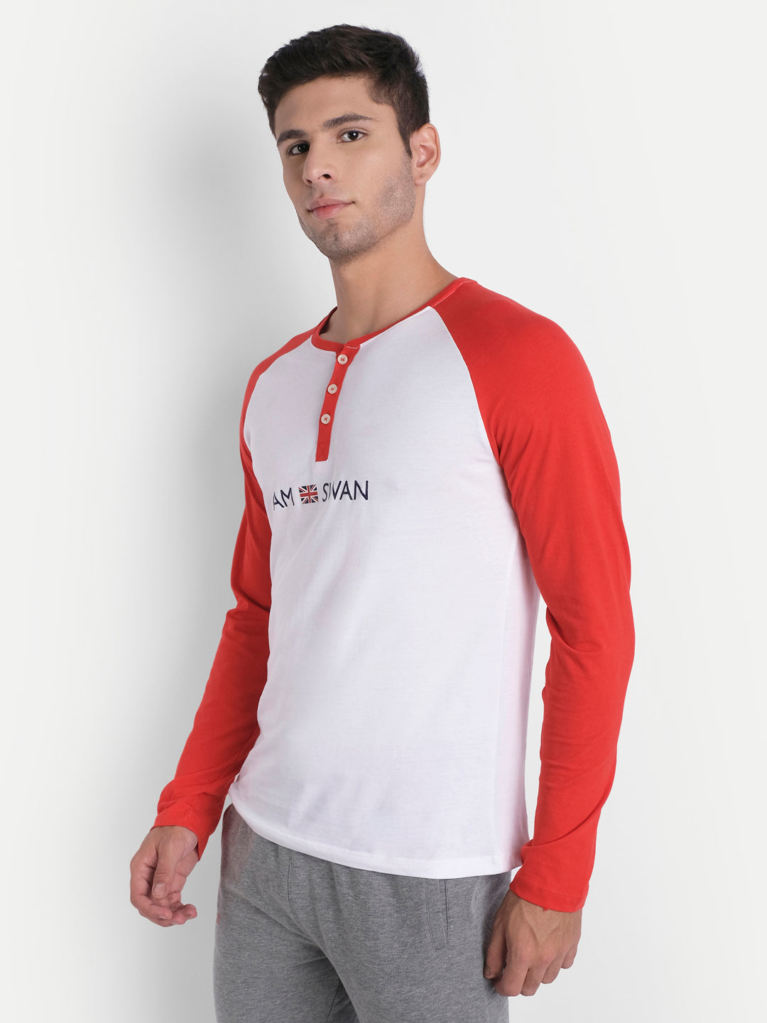 MENS PREMIUM COTTON PRINTED FULL SLEEVE HENLEY T-SHIRTS